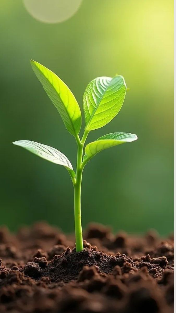 Brote de planta creciendo en la tierra